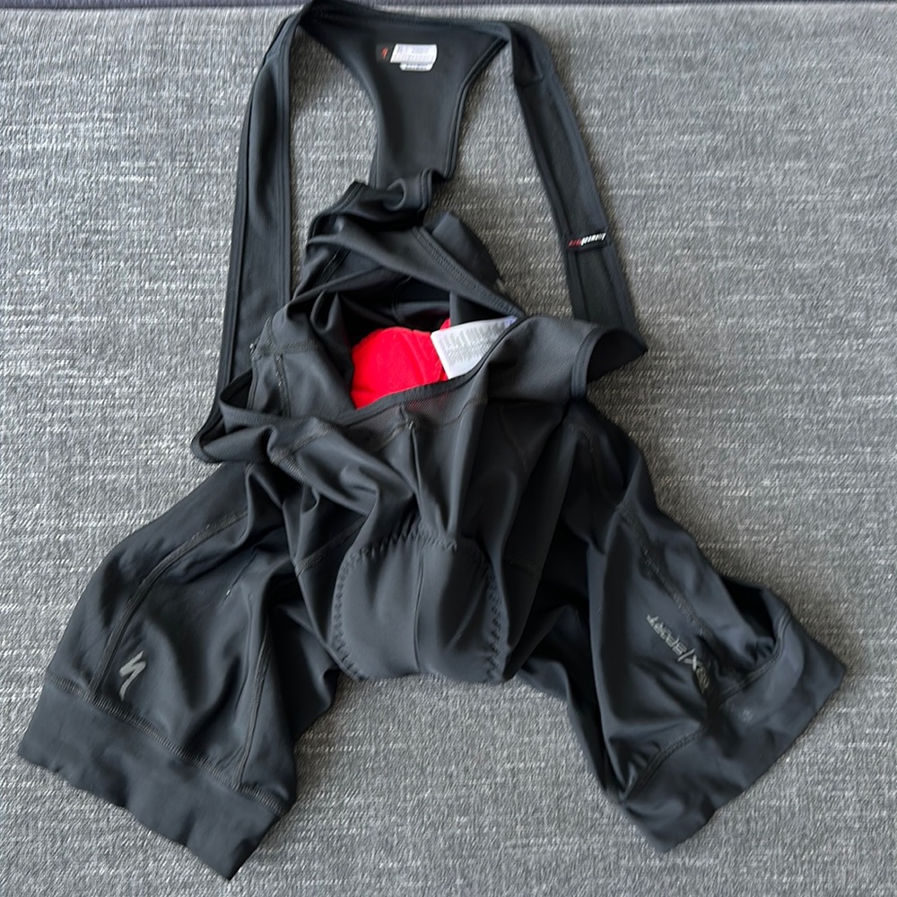 Specialized black cycling bibs in XL